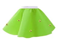 Sukienki i spódniczki dla dziewczynek - SPÓDNICZKA ELF DZWONECZKI ZIELONA 35cm - miniaturka - grafika 1