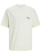 Koszulki męskie - Jack & Jones Koszulka w kolorze kremowym - miniaturka - grafika 1
