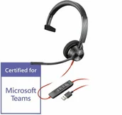 Akcesoria do telefonów stacjonarnych - Plantronics Blackwire 3310 USB-A słuchawka z mikrofonem do PC (złącze USB-A) - miniaturka - grafika 1