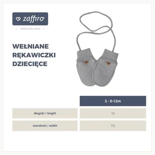 Zaffiro - Rękawiczki dziecięce Wełna premium 0-12m Beige U - Rękawiczki dla dzieci - miniaturka - grafika 1