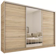 Szafy - Szafa przesuwna z lustrem 250 cm TOP dąb sonoma - miniaturka - grafika 1