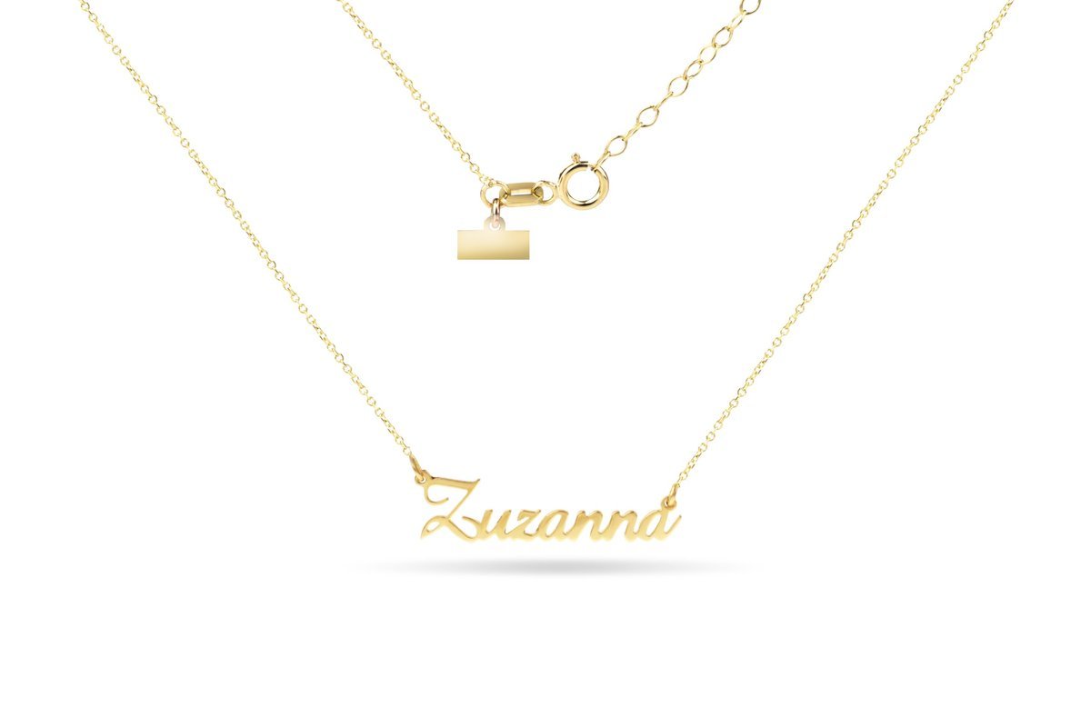 ZŁOTY NASZYJNIK IMIĘ ZUZANNA CELEBRYTKA 585 GRAWER