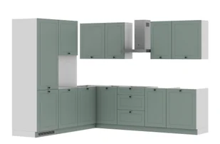 Zestaw Mebli Kuchennych Bergamo 225X275 Cm L/P Mdf Folia Miętowy Mat Miętowy Mat Cichy Domyk Hettich - Meble kuchenne - miniaturka - grafika 1