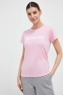 Columbia t-shirt damski kolor różowy - Koszulki sportowe damskie - miniaturka - grafika 1