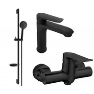 Baterie umywalkowe - Mexen Pecos DS75 zestaw prysznicowy, czarny - miniaturka - grafika 1