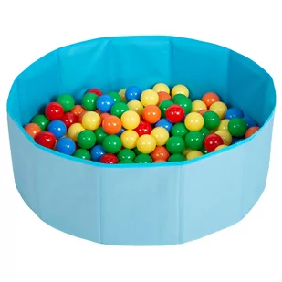 Selonis, suchy basen składany z piłeczkami 6cm niebieski: żółty-zielony-niebieski-czerwony-pomarańcz 80x23/100piłek - Zabawki do kąpieli - miniaturka - grafika 1