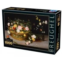 D-Toys Puzzle 1000 Brueghel, Kwiaty w drewnianym naczyniu - - Puzzle - miniaturka - grafika 1