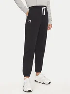 Spodnie sportowe damskie - Under Armour Spodnie dresowe Ua Rival 1382735 Czarny Loose Fit - miniaturka - grafika 1