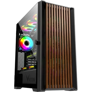 Obudowa VETENI Woody ARGB czarna (VT-WOODY-01BK) - Obudowy komputerowe - miniaturka - grafika 1
