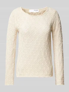 Sweter z dzianiny z okrągłym dekoltem model ‘NIVA’ - Swetry damskie - miniaturka - grafika 1