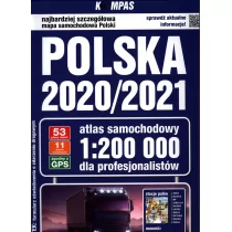 Polska 2020/2021 Atlas samochodowy dla profesjonalistów 1 200 000