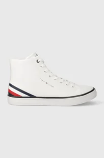 Tommy Hilfiger trampki skórzane TH HI VULC CORE LTH męskie kolor biały FM0FM04816 - Trampki męskie - miniaturka - grafika 1