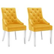 Krzesła - shumee shumee Krzesła stołowe 2 szt. żółte obite aksamitem - miniaturka - grafika 1