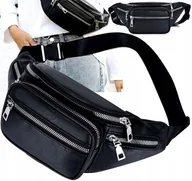 Nerki - Nerka Duża Skórzana Saszetka Biodrówka Pas Czarna - miniaturka - grafika 1