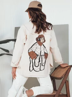 Kurtka damska jeansowa DAMIRAKS jasnobeżowa Dstreet TY4321-L - Kurtki damskie - miniaturka - grafika 1