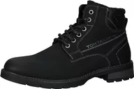 Kozaki damskie - TOM TAILOR Męskie 4280150003 modne kozaki, czarny, 42 EU - miniaturka - grafika 1
