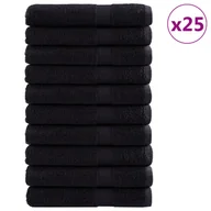 Ręczniki - vidaXL Ręczniki Premium "SOLUND" 25 sztuk Czarny 100x200 cm 550 gsm - miniaturka - grafika 1