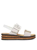 Sandały damskie - Rieker Sandały 62950-80 Biały - miniaturka - grafika 1