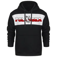 Bluzy męskie - BLUZA MESKA Z KAPTUREM KANGURKA Z NADRUKIEM POLSKA ORZEŁ DLA KIBICA L - miniaturka - grafika 1
