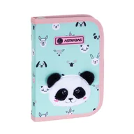 Piórniki - Piórnik pojedynczy dwuklapkowy bez wyposażenia ASTRABAG TEDDY PANDA, AC1 - miniaturka - grafika 1