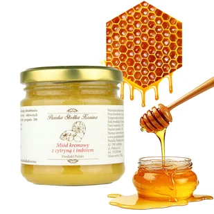 MIÓD KREMOWANY Z CYTRYNĄ I IMBIREM PASIEKA SŁODKA KRAINA 250G - Miód - miniaturka - grafika 1