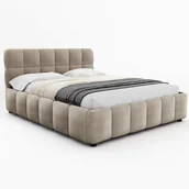 Łóżka - Łóżko tapicerowane 4583G 140x200 Welur Ciemny beż #10 - miniaturka - grafika 1