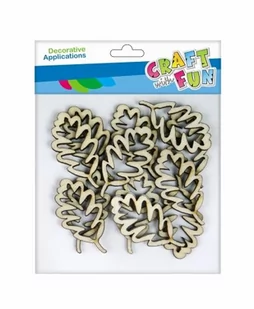Craft with Fun Ozdoba Dekoracyjna Samoprzylepna Drewniana Liść 463789 - Pozostałe akcesoria dla plastyków - miniaturka - grafika 1