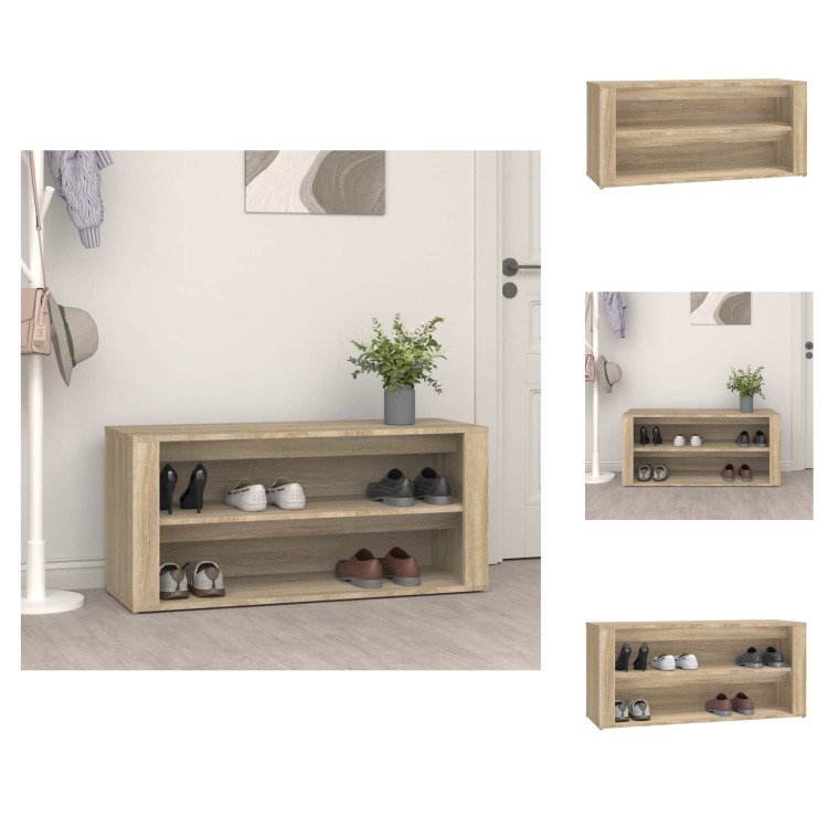 vidaXL Stojak na buty dąb sonoma 100x35x45 cm materiał drewnopochodny - Stojaki i szafki na buty