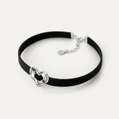 Naszyjniki - Naszyjnik choker serce z czarną żywicą, srebro 925 - miniaturka - grafika 1