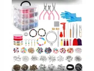 Prace ręczne dla dzieci - Zestaw do Tworzenia Robienia Biżuterii Bransoletek Charmsy Zawieszki 2062el - miniaturka - grafika 1