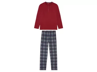 Piżamy męskie - LIVERGY LIVERGY Piżama męska (bluzka + spodnie), 1 komplet (S (44/46), Kratka/czerwony) - grafika 1