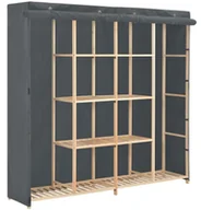 Szafy - Grafitowa duża szafa tekstylna z półkami i drążkiem C6-G22 - miniaturka - grafika 1