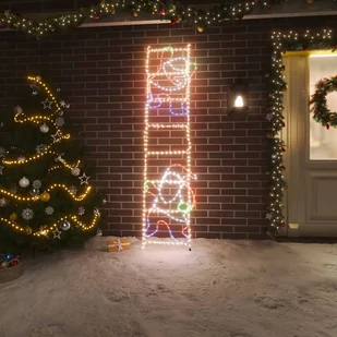 Lumarko Świetlna ozdoba świąteczna Mikołaj na drabinie, 552 LED - Oświetlenie świąteczne - miniaturka - grafika 1