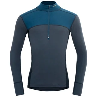 Męska koszulka Devold Lauparen Merino 190 Zip Neck Man Rozmiar: XL / Kolor: ciemnoniebieski - Koszulki sportowe męskie - miniaturka - grafika 1