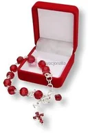 Różańce - Różaniec kryształkowy CZERWONY Preciosa 10tka na rękę - miniaturka - grafika 1