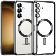 Etui i futerały do telefonów - Etui Supero magnetyczne tpuplating do Samsung Galaxy S25 Plus/S24 Plus, przezroczysto-czarne - miniaturka - grafika 1