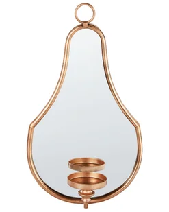 Świecznik wiszący BAZARNES Metal 45 cm Złoty - Świeczniki - miniaturka - grafika 1