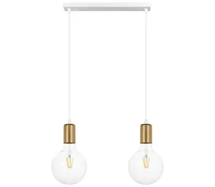 Żyrandol na lince MIROS 2xE27/60W/230V biały/złoty - Lampy sufitowe - miniaturka - grafika 1
