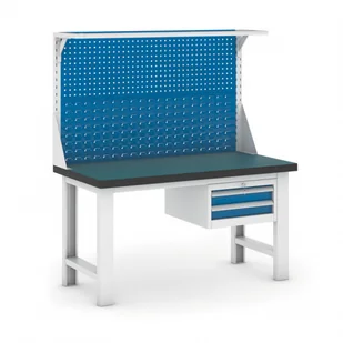 B2B Partner Stół warsztatowy GB z panelem i kontenerem szufladowym, 1500 mm 469136 - Stoły warsztatowe - miniaturka - grafika 1