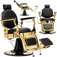 Fotele fryzjerskie - Fotel fryzjerski barberski hydrauliczny do salonu fryzjerskiego barber shop Logan Barberking - miniaturka - grafika 1