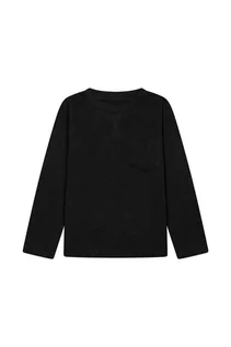 Bluzki dla chłopców - Czarna bluzka chłopięca bawełniana z długim rękawem - grafika 1
