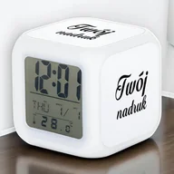 Zegary - Cyfrowy zegar biurkowy zmieniający kolor - z Twoim nadrukiem - miniaturka - grafika 1
