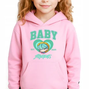 Bluza Dziecięca Różowa Z Kapturem BABY SAJABOYS Muzyka Wzory Rozmiar 128 cm - Bluzy dla dziewczynek Bluza Dziecięca Różowa Z Kapturem BABY SAJABOYS Muzyka Wzory Rozmiar 128 cm - Bluzy dla dziewczynek - miniaturka - grafika 1