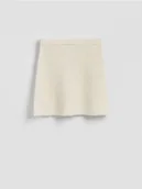 Spódnice - Reserved - Dzianinowa spódnica mini - kremowy - miniaturka - grafika 1