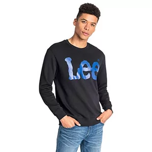 Lee Bluza męska z okrągłym dekoltem SWS, Czarny (czarny 01), XXL - Bluzy męskie - miniaturka - grafika 1