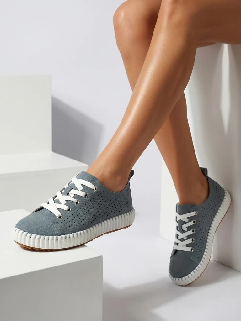 Trampki damskie ażurowe na grubszej podeszwie Orios