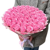 Zestawy upominkowe - PREZENT NA 50 URODZINY LUB ROCZNICĘ ŚLUBU DLA ZONY KOBIETY MAMY BUKIET MYDLANY RÓŻE FLOWER BOX - miniaturka - grafika 1