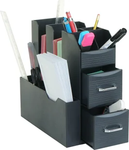 Organizer na biurko HWC-L97, pojemnik na długopisy z 2 szufladami i 7 przegrodami, 29x14x33cm - Przyborniki na biurko Organizer na biurko HWC-L97, pojemnik na długopisy z 2 szufladami i 7 przegrodami, 29x14x33cm - Przyborniki na biurko - miniaturka - grafika 1