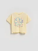 Bluzki dla niemowląt - Reserved - Bawełniany t-shirt z nadrukiem - jasnożółty - miniaturka - grafika 1