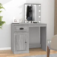Toaletki - vidaXL Toaletka z LED, szary dąb sonoma, 90x50x132,5 cm - miniaturka - grafika 1